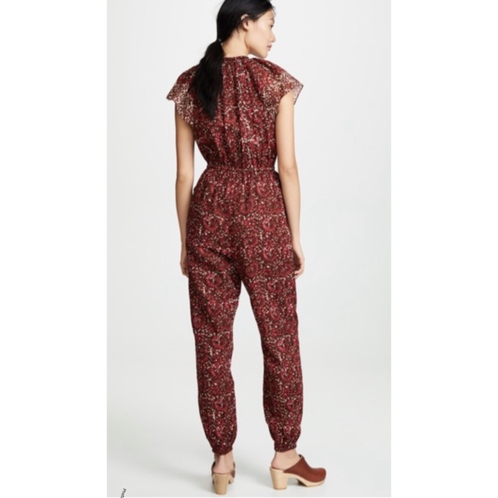 Ulla Johnson Burgundy Multi Floral Jumpsuit